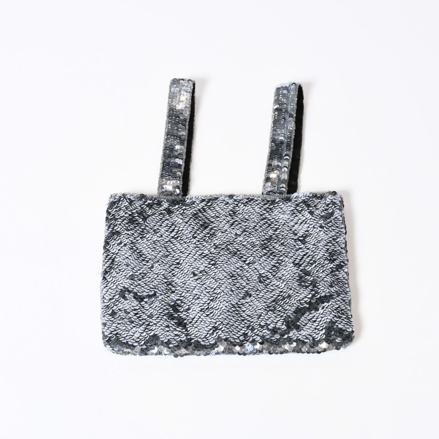 Chanel Sequin Handbag CC Logo Rhinestone Silver Clear — view 7