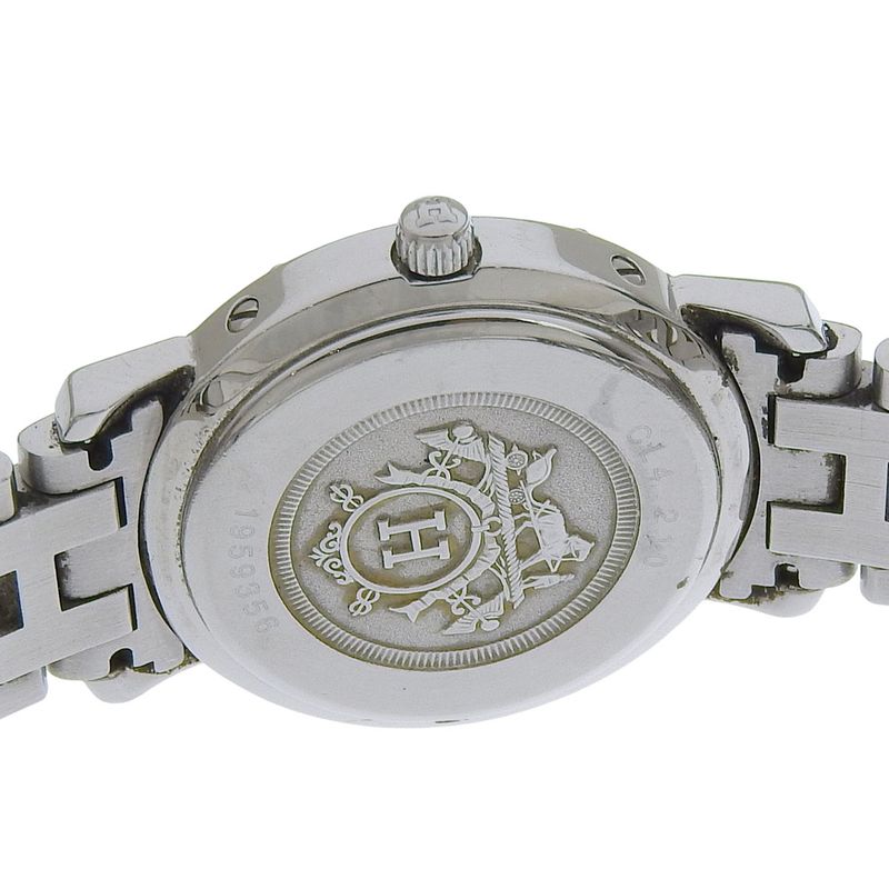 Hermes Clipper Stainless Steel Quartz Analog Display Brown Dial Watch