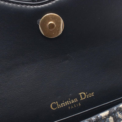 Dior Waist Bag Saddle Oblique Navy Canvas Leather Flat Navy. Beige