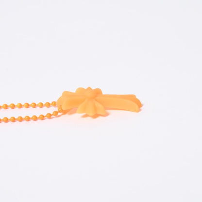 Chrome Hearts Rubber Small CH Cross Silicone Necklace Green Ball Chain — view 6