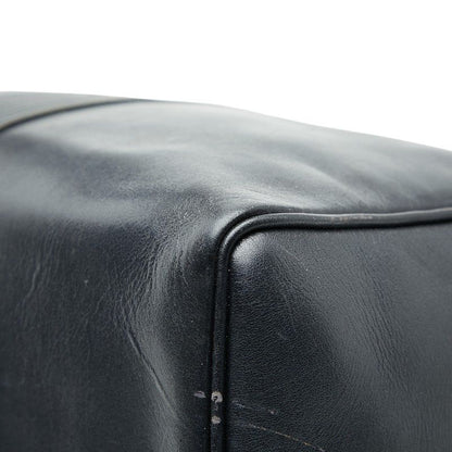 Saint Laurent YSL Logo Mini Boston Bag Navy Leather