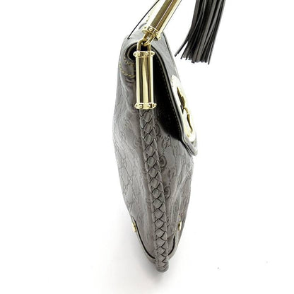 Gucci Interlocking GG Shoulder Bag Guccissima Metallic Metallic Gray