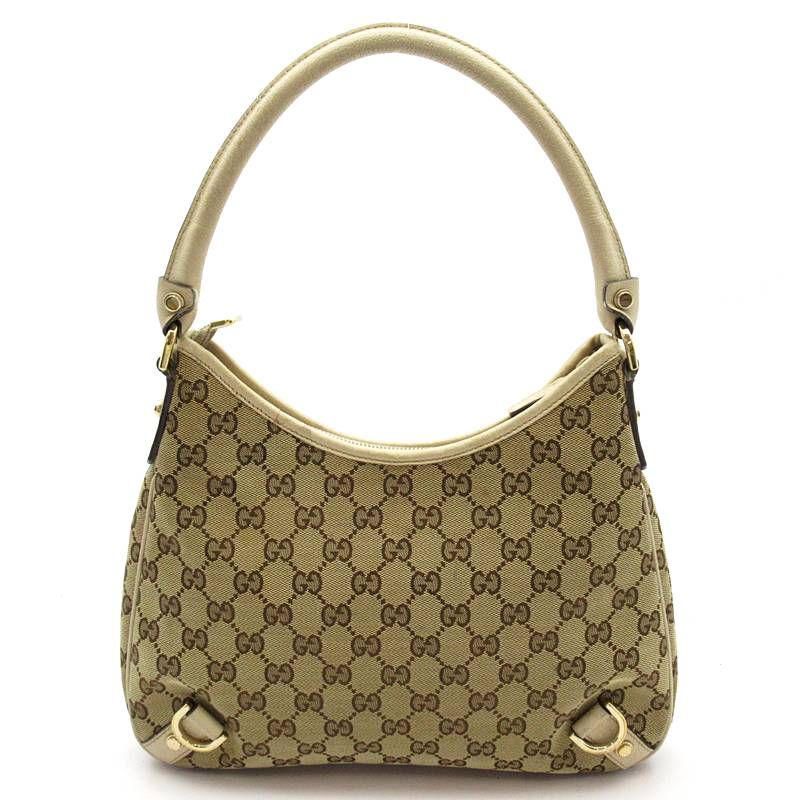 Gucci Abbey Shoulder Bag GG Canvas Beige White
