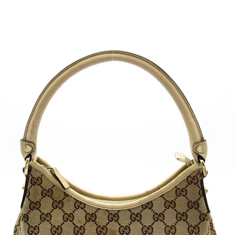 Gucci Abbey Shoulder Bag GG Canvas Beige White
