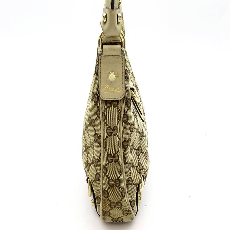 Gucci Abbey Shoulder Bag GG Canvas Beige White