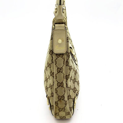 Gucci Abbey Shoulder Bag GG Canvas Beige White