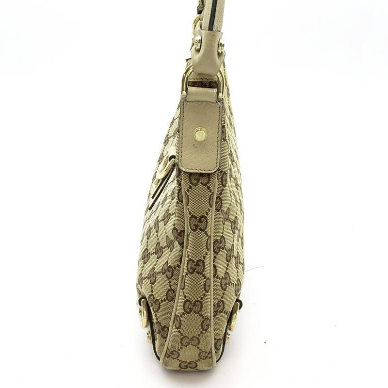 Gucci Abbey Shoulder Bag GG Canvas Beige White