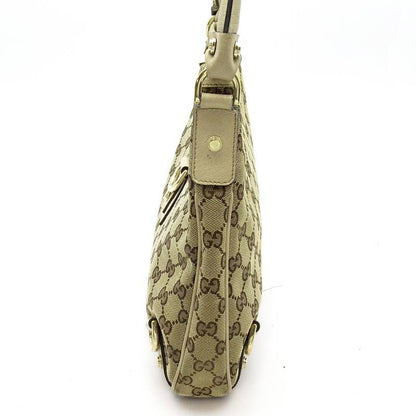 Gucci Abbey Shoulder Bag GG Canvas Beige White