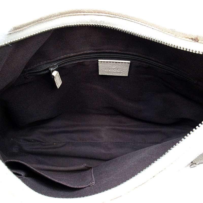 Gucci Abbey Shoulder Bag GG Canvas Beige White