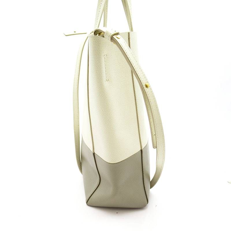 Celine Vertical Cover Small Tote Calfskin White Gray