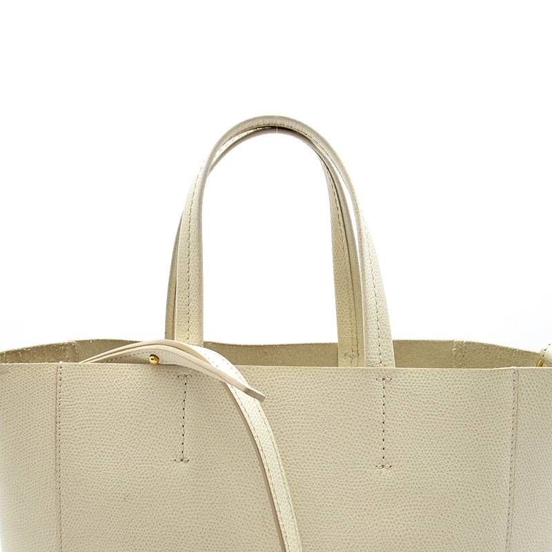 Celine Vertical Cover Small Tote Calfskin White Gray