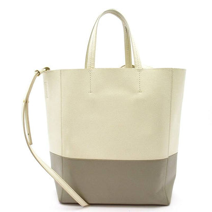 Celine Vertical Cover Small Tote Calfskin White Gray