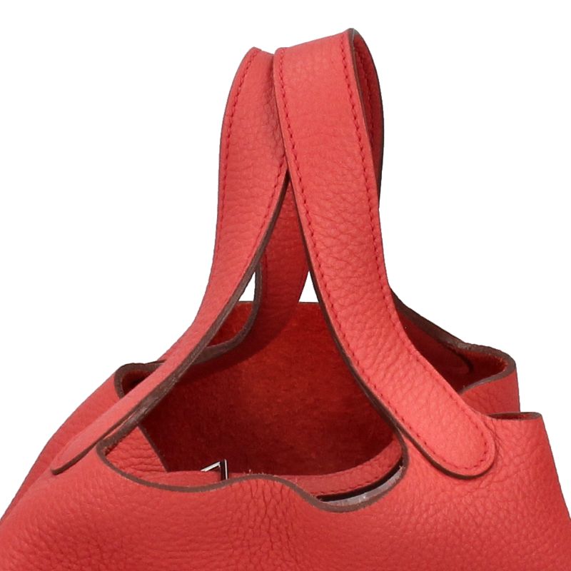 Hermes Picotin Lock PM Taurillon Clemence Handbag Bougainvillea