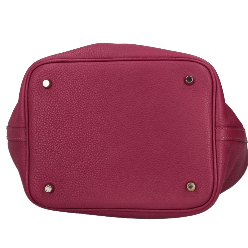Hermes Picotin Lock MM Taurillon Clemence Handbag Rose Rose Purple