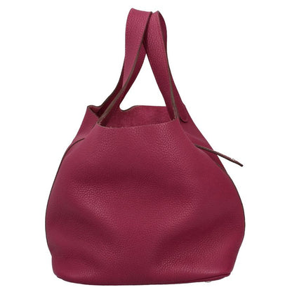 Hermes Picotin Lock MM Taurillon Clemence Handbag Rose Rose Purple
