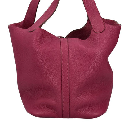 Hermes Picotin Lock MM Taurillon Clemence Handbag Rose Rose Purple