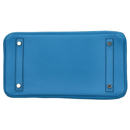 Hermes Birkin 30 Verso Togo Handbag Blue Zanzibar Zanzibar Malachite