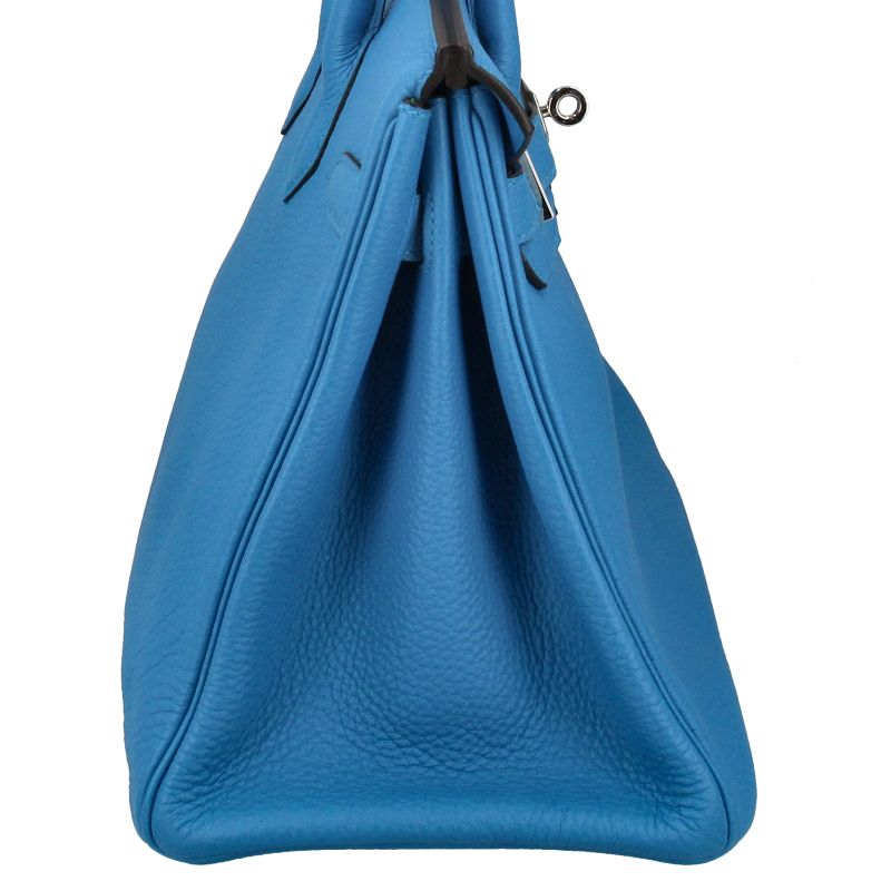 Hermes Birkin 30 Verso Togo Handbag Blue Zanzibar Zanzibar Malachite