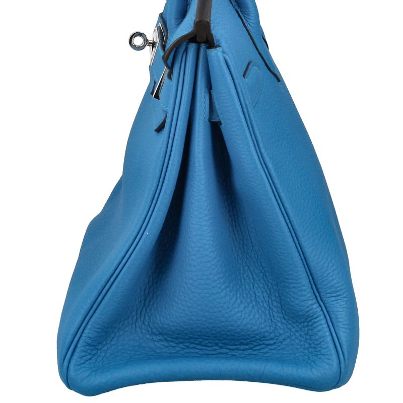 Hermes Birkin 30 Verso Togo Handbag Blue Zanzibar Zanzibar Malachite