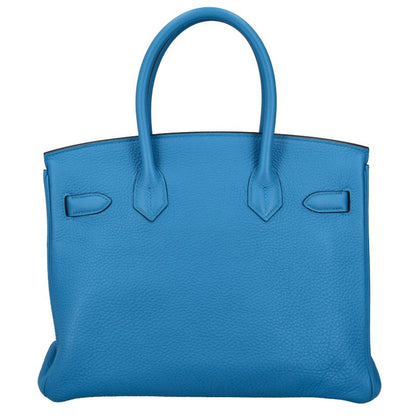 Hermes Birkin 30 Verso Togo Handbag Blue Zanzibar Zanzibar Malachite