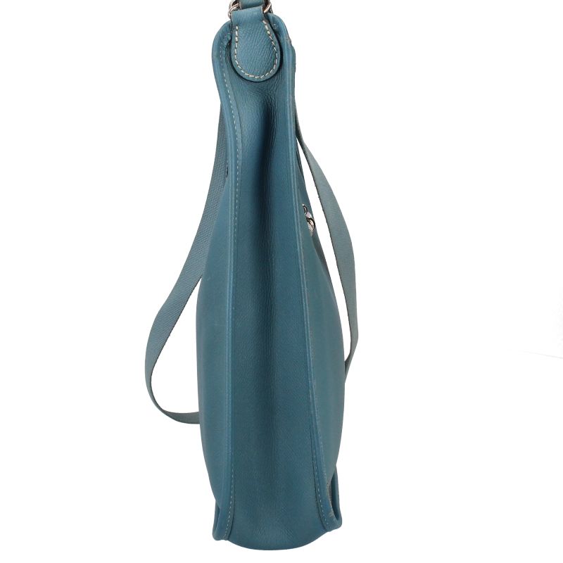 Hermes Vespa PM Courchevel Shoulder Bag Blue Jean