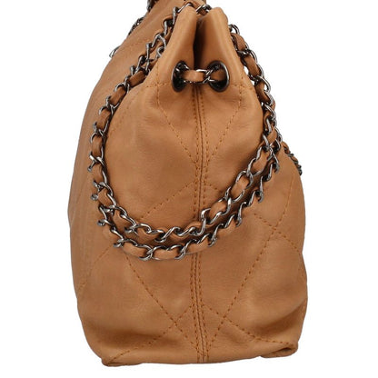 Chanel Chain Tote Calf Brown