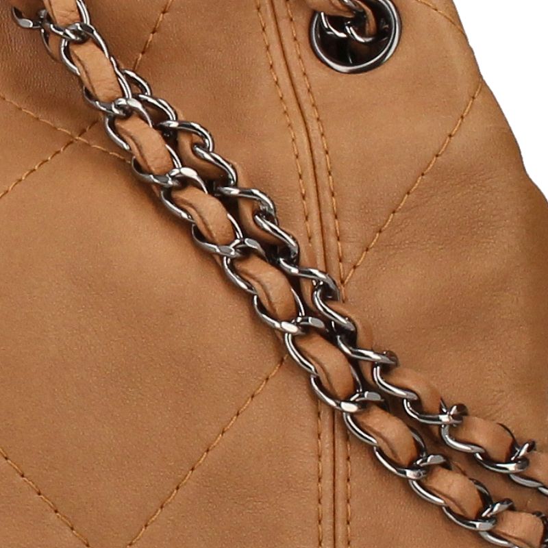 Chanel Chain Tote Calf Brown