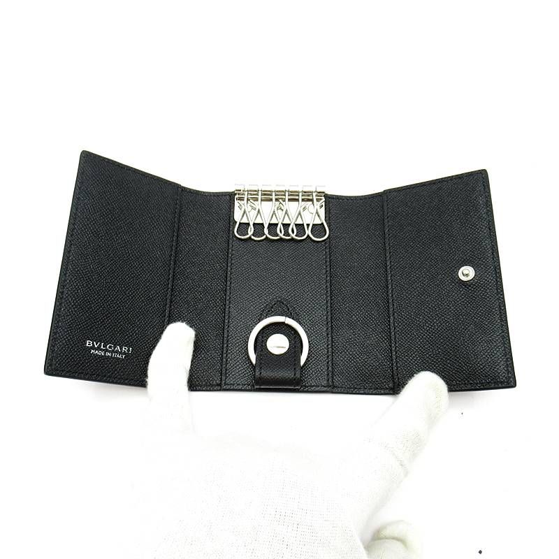 Bvlgari Man Key Holder Grain Calf Black