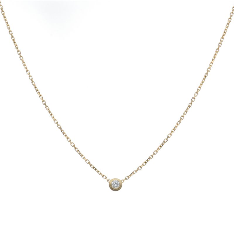 Cartier Diamantre Jadeiya Necklace XS 18K Yellow Gold