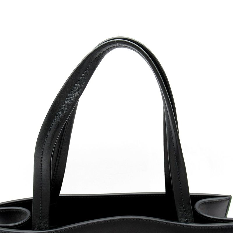 Prada Embossed Triangle 2-Way Leather Shoulder Bag Black