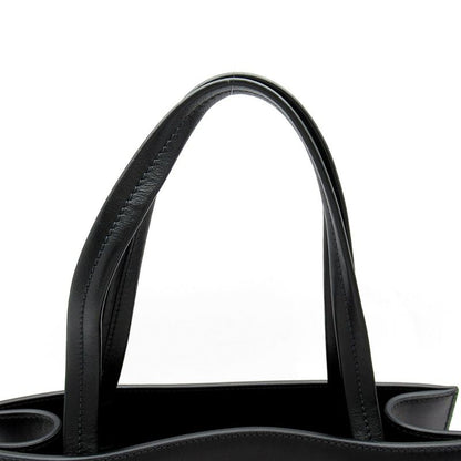 Prada Embossed Triangle 2-Way Leather Shoulder Bag Black
