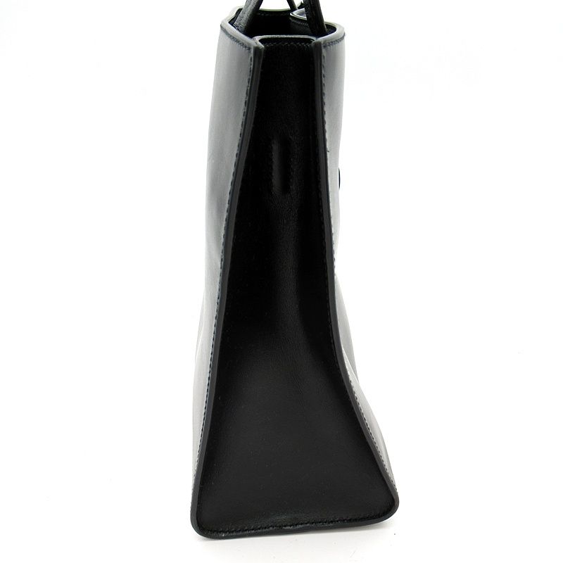 Prada Embossed Triangle 2-Way Leather Shoulder Bag Black