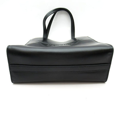 Prada Embossed Triangle 2-Way Leather Shoulder Bag Black
