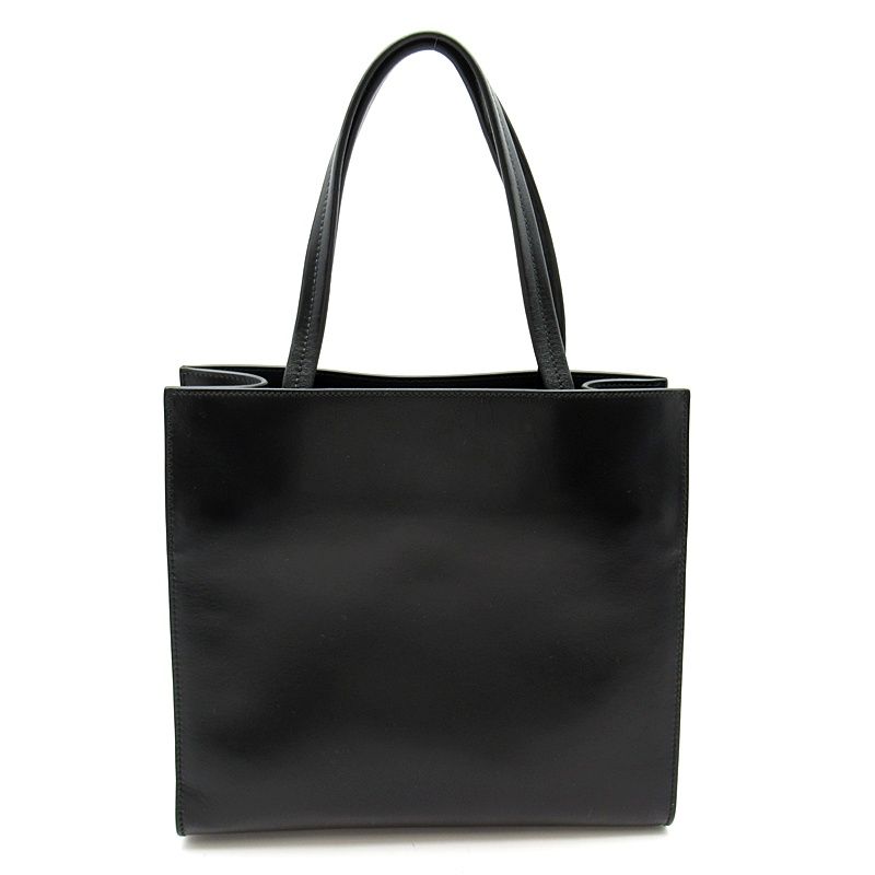 Prada Embossed Triangle 2-Way Leather Shoulder Bag Black
