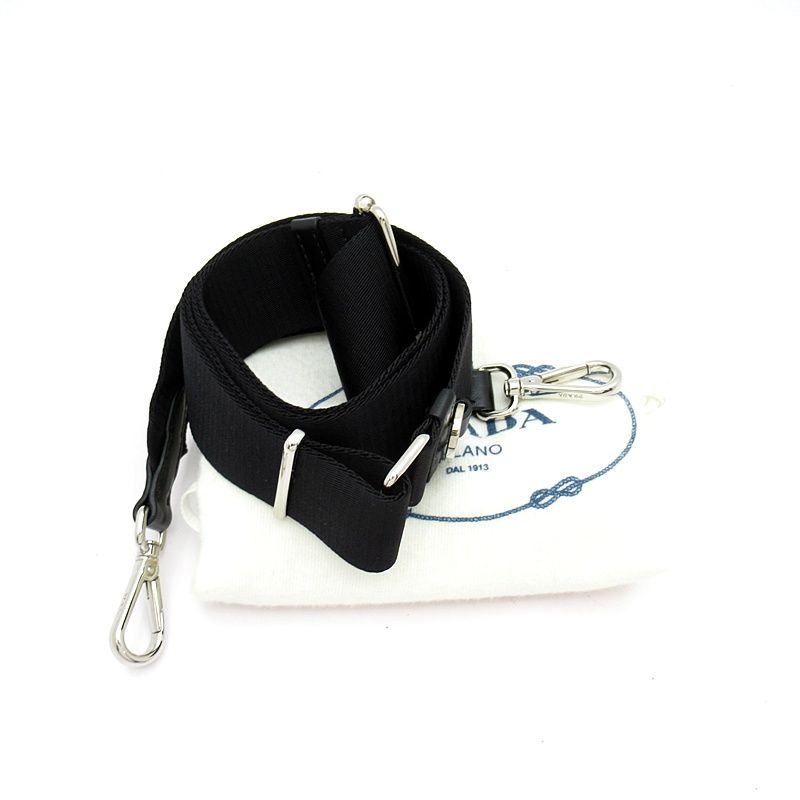 Prada Embossed Triangle 2-Way Leather Shoulder Bag Black
