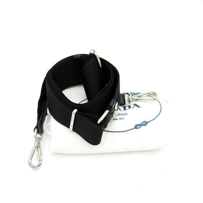 Prada Embossed Triangle 2-Way Leather Shoulder Bag Black
