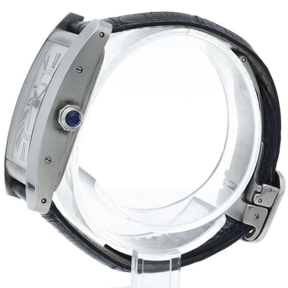 Cartier Tank American MM Watch Auto Depth SS Leather