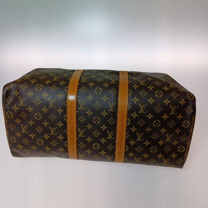 Louis Vuitton Monogram Keepall 50 Boston Bag Brown