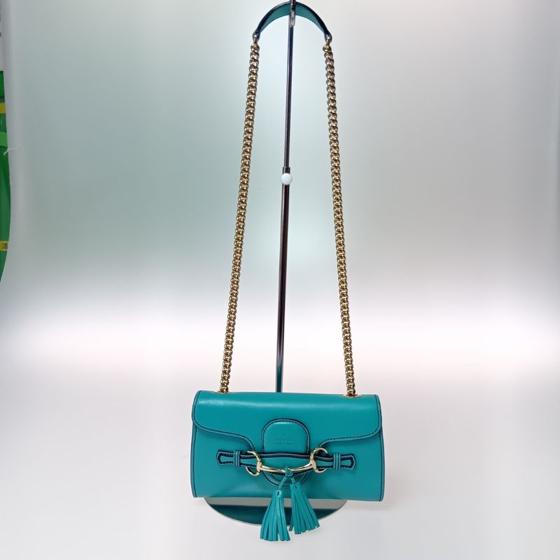 Gucci Emily Horsebit Chain Shoulder Bag Green