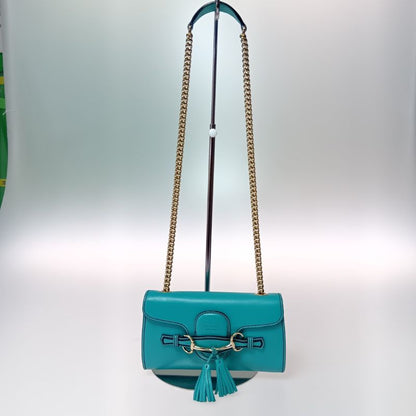Gucci Emily Horsebit Chain Shoulder Bag Green