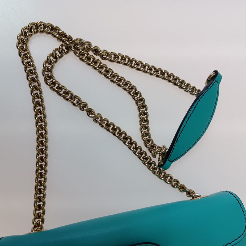 Gucci Emily Horsebit Chain Shoulder Bag Green