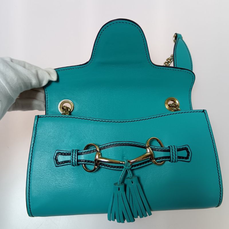 Gucci Emily Horsebit Chain Shoulder Bag Green