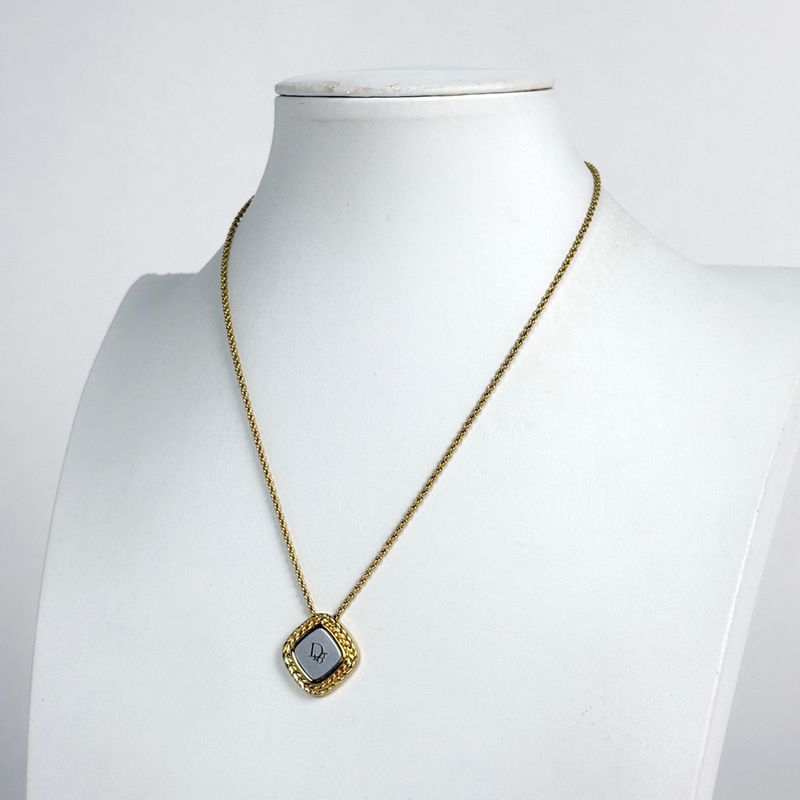 Dior Logo Necklace Gold Plated