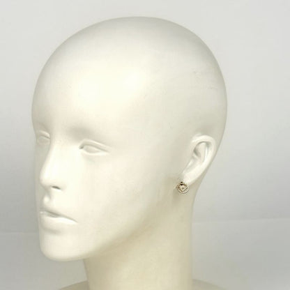 Fendi F's Rhinestone Earrings Logo Gold Plated