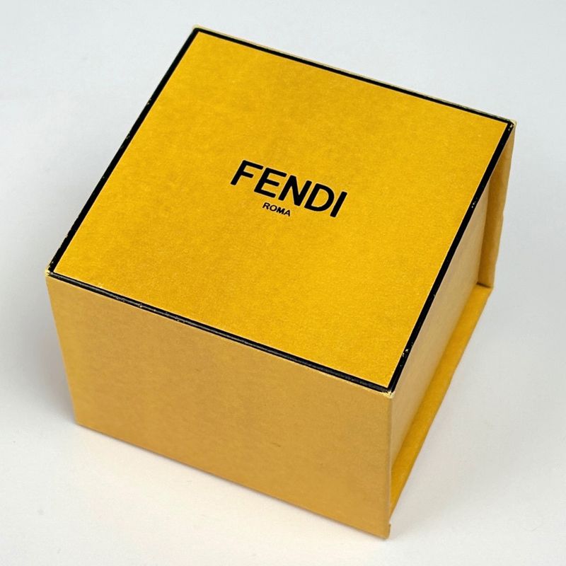 Fendi F's Rhinestone Earrings Logo Gold Plated