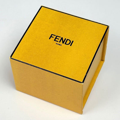 Fendi F's Rhinestone Earrings Logo Gold Plated