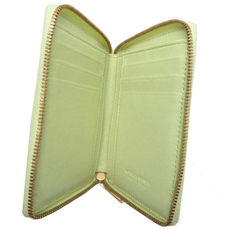 Bottega Veneta Bifold Wallet Leather Green Yellowgreen