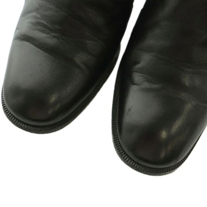 Hermes Short Boots Side Zip Chunky Heel 36 Black