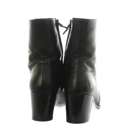 Hermes Short Boots Side Zip Chunky Heel 36 Black