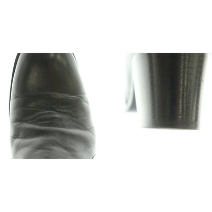 Hermes Short Boots Side Zip Chunky Heel 36 Black